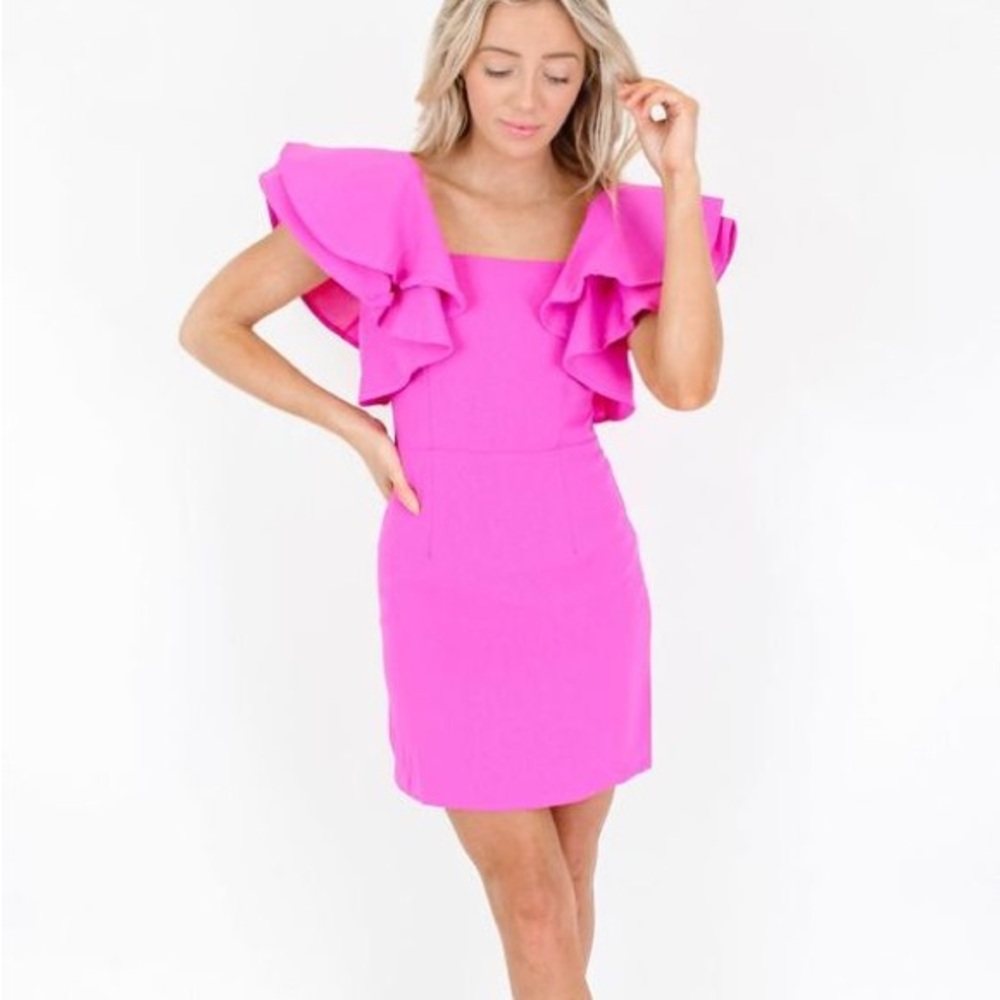 Boutique Ruffle Sleeve Dress